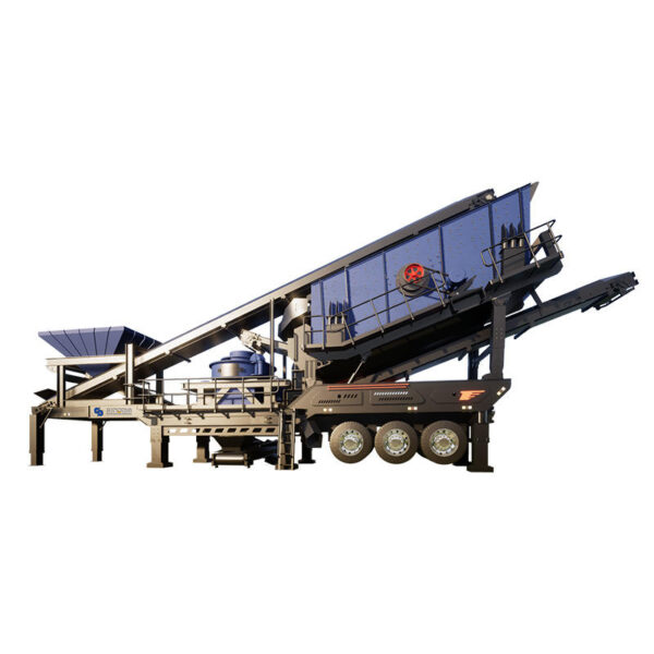 Nhà máy nghiền di động Máy nghiền đá tổng hợp Máy làm cát khai thác đá Loại bánh xe Trạm nghiền di động