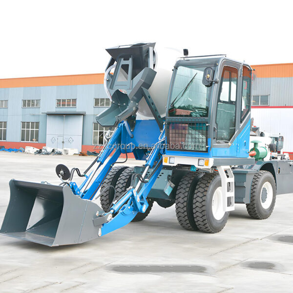 Xe trộn bê tông tự nạp mini nhỏ gọn 2m3