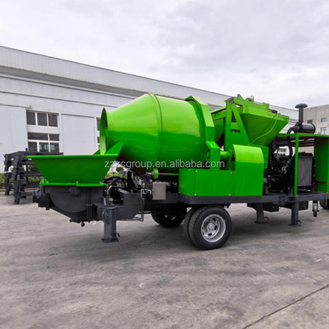 Máy trộn bê tông tự nạp SINOMA 30m3/h di động chạy bằng dầu diesel có bơm bê tông